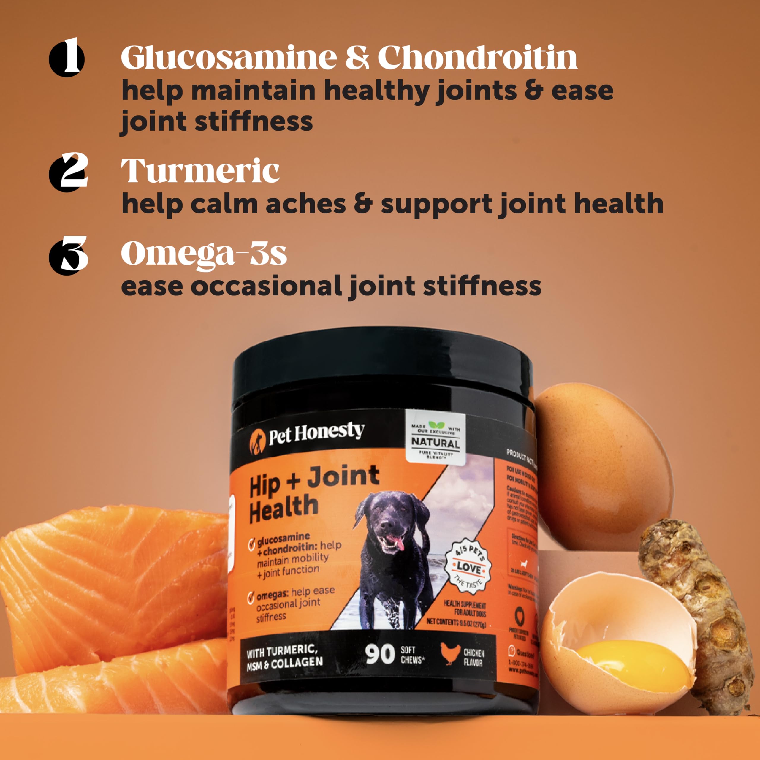 Pet Honesty Hip & Joint: glucosamina y condroitina para movilidad.