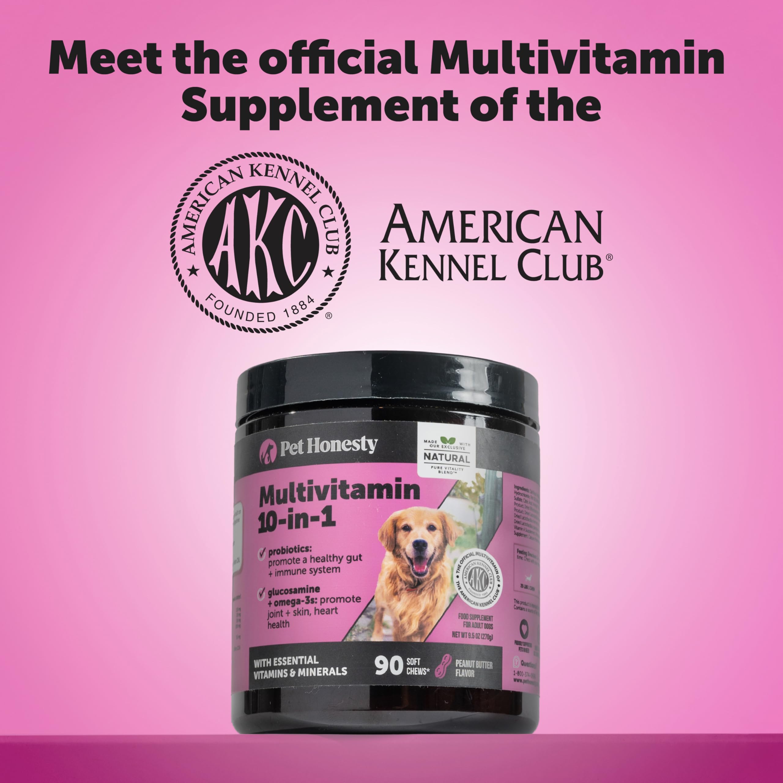Pet Honesty Dog Multivitamin Max Strength — probióticos para apoyo digestivo diario.