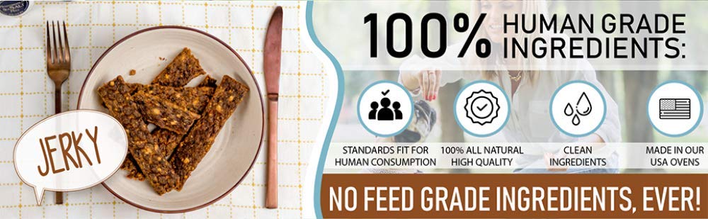 Pet Jerky Factory perro feliz con snack saludable