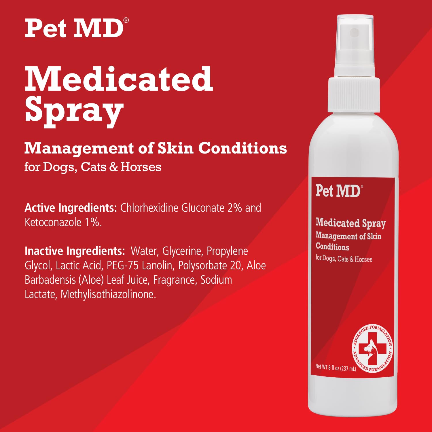 Pet MD Aerosol Tópico para gatos, piel sana y pelaje nutrido