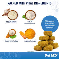 Pet MD Glucosamina para perros: contiene condroitina y MSM para movilidad diaria.
