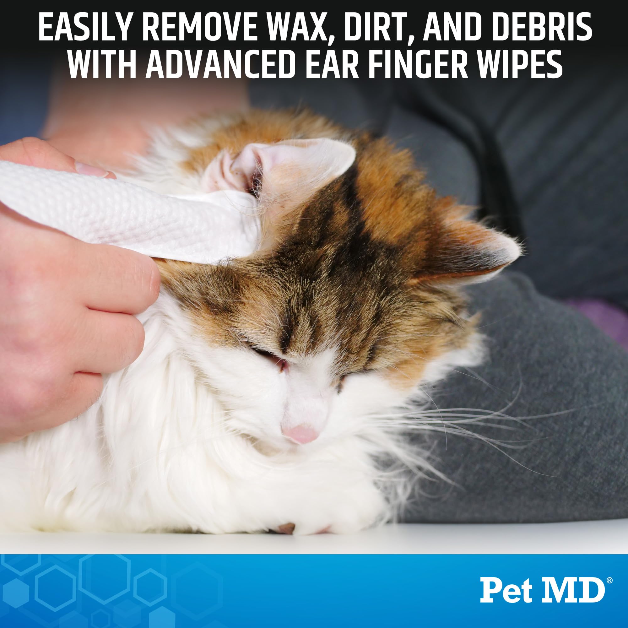 Pet MD: limpieza de oídos para perros y gatos con dedo.