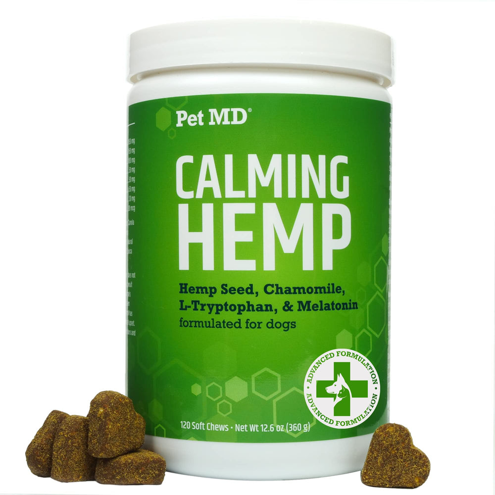 Pet MD masticables calma botella: alivio suave para la ansiedad diaria de tu perro.