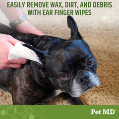 Pet MD orejas de perro limpieza suave elimina cerumen y olores