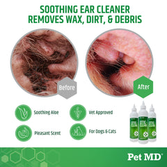 Pet MD Otic Clean gotas para orejas, aplicación cómoda