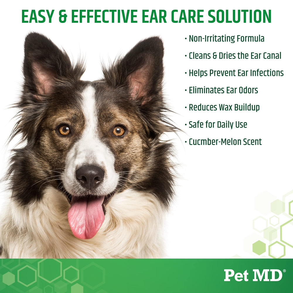 Pet MD Otic Clean envase de 8 onzas para uso diario