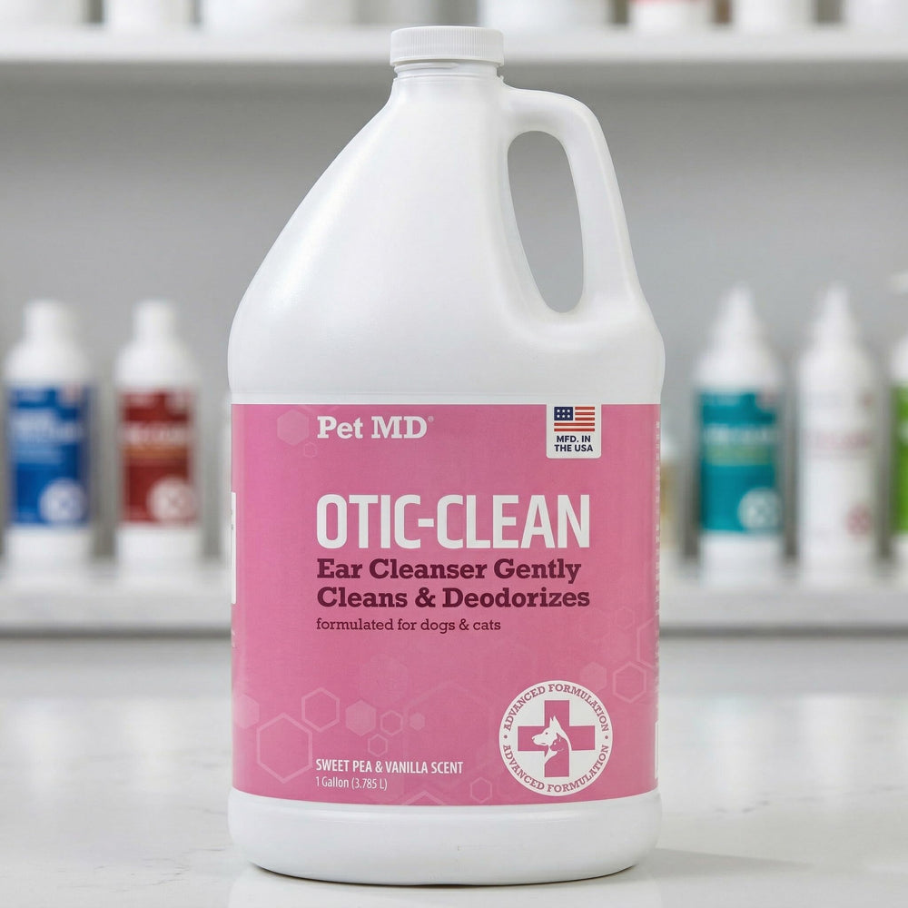 Pet MD Otic-Clean: lavado profundo para cerumen y residuos.