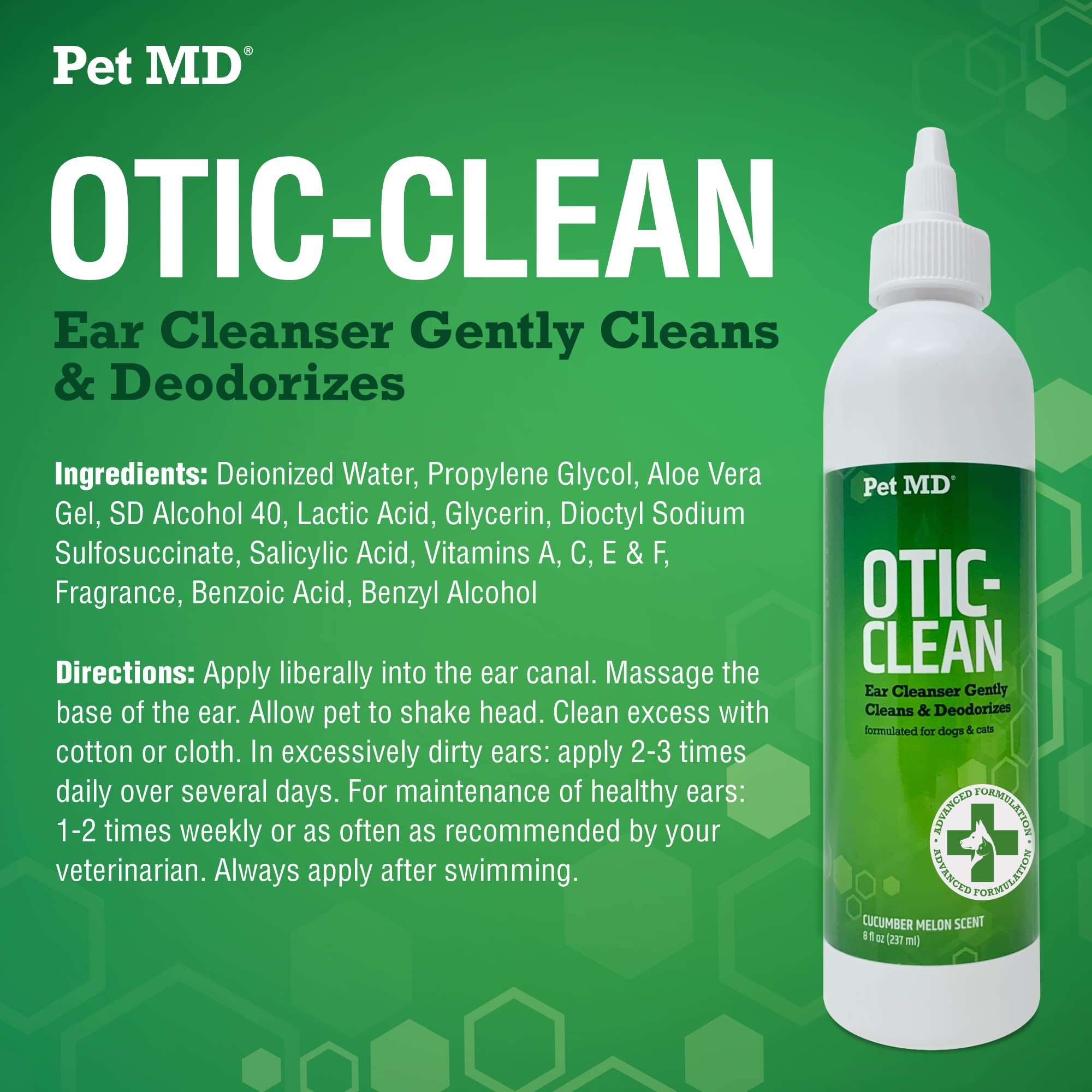 Pet MD Otic Clean oreja limpia para mascota cómoda
