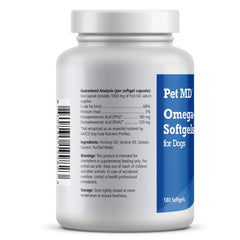 Pet MD Omega-3 para perros: pelaje brillante gracias al aceite de pescado.