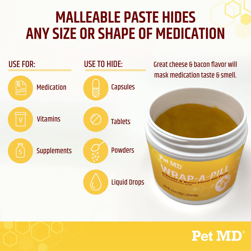 Pet MD Wrap A Pill sabor queso y bacon agradable para perros