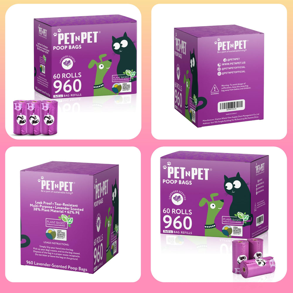 PET N PET pack lavanda de 960 unidades, solución práctica para mascotas.