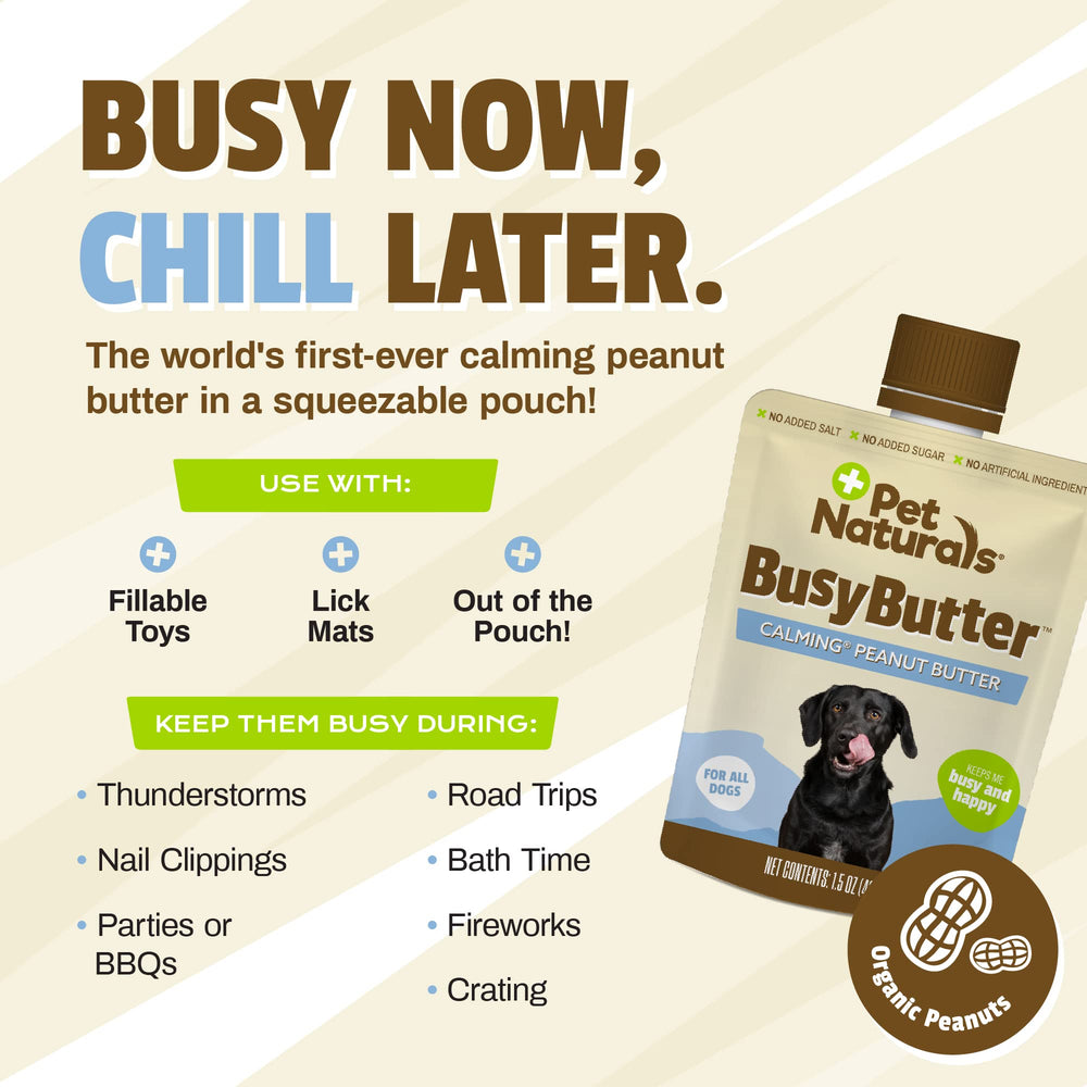 Juguete ocupante con BusyButter para distraer al perro
