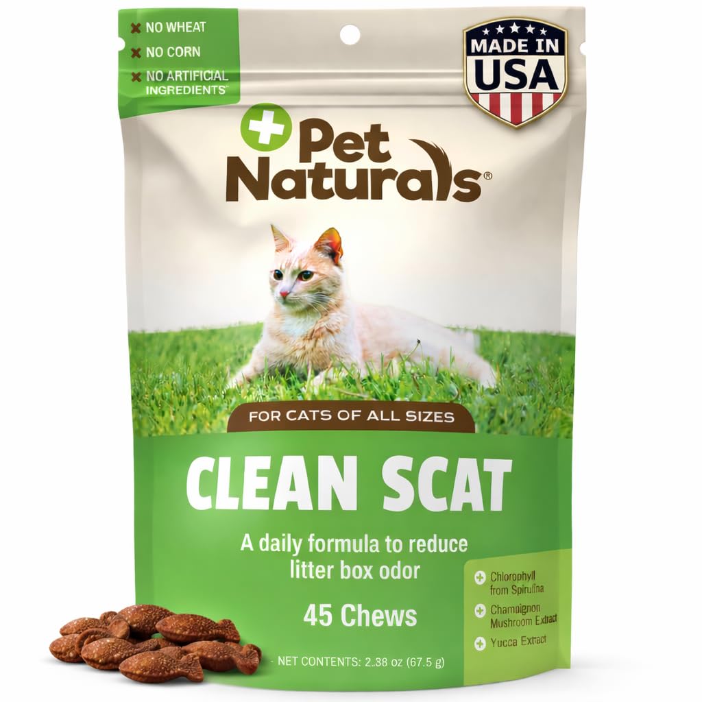 Pet Naturals Clean Scat para gatos, reducción del olor en la caja de arena