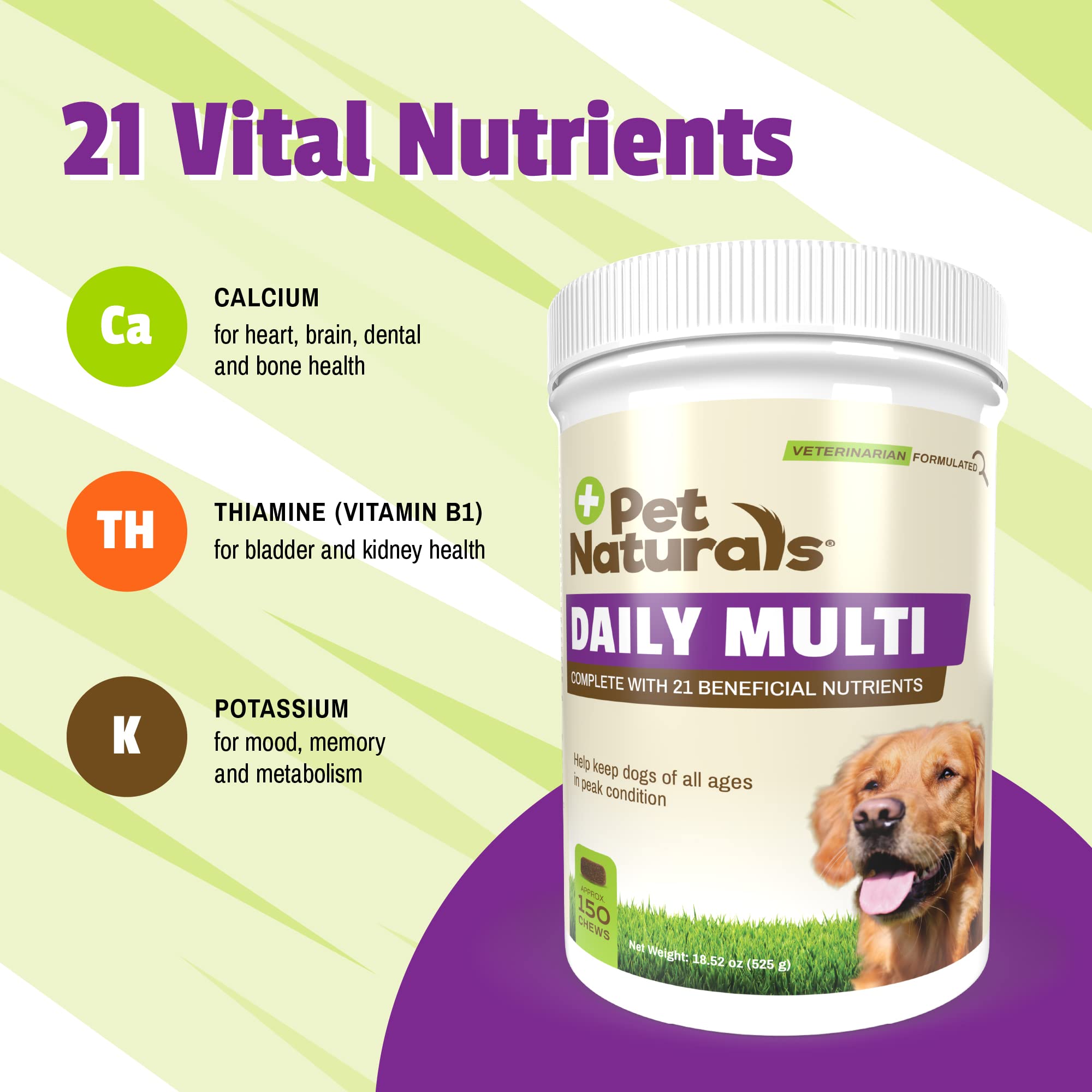 Pet Naturals Daily Multi para dietas caseras o crudas, nutrición complementaria.