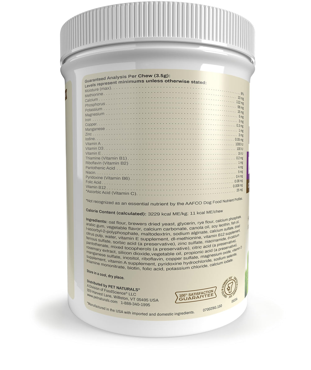 Tiras masticables de Pet Naturals Daily Multi para perros saludables.