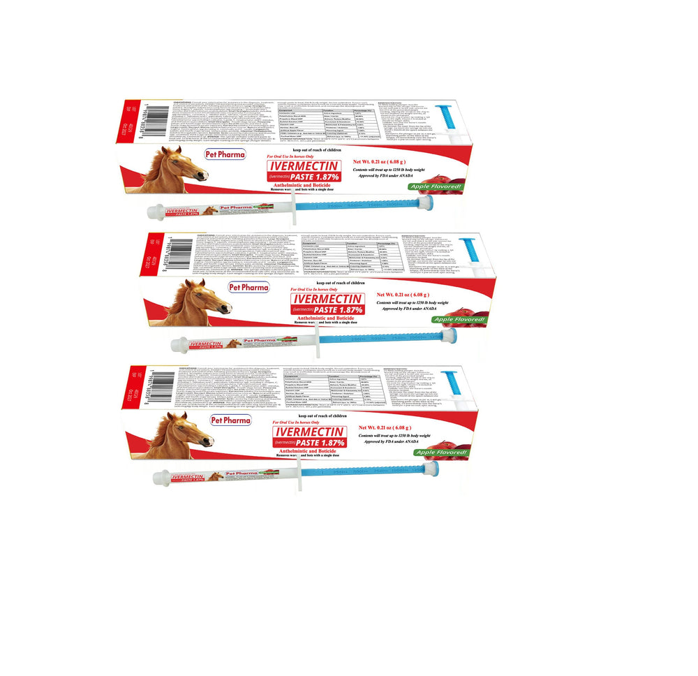 Pet Pharma Ivermectina Paste sabor manzana para caballos facilita la administración