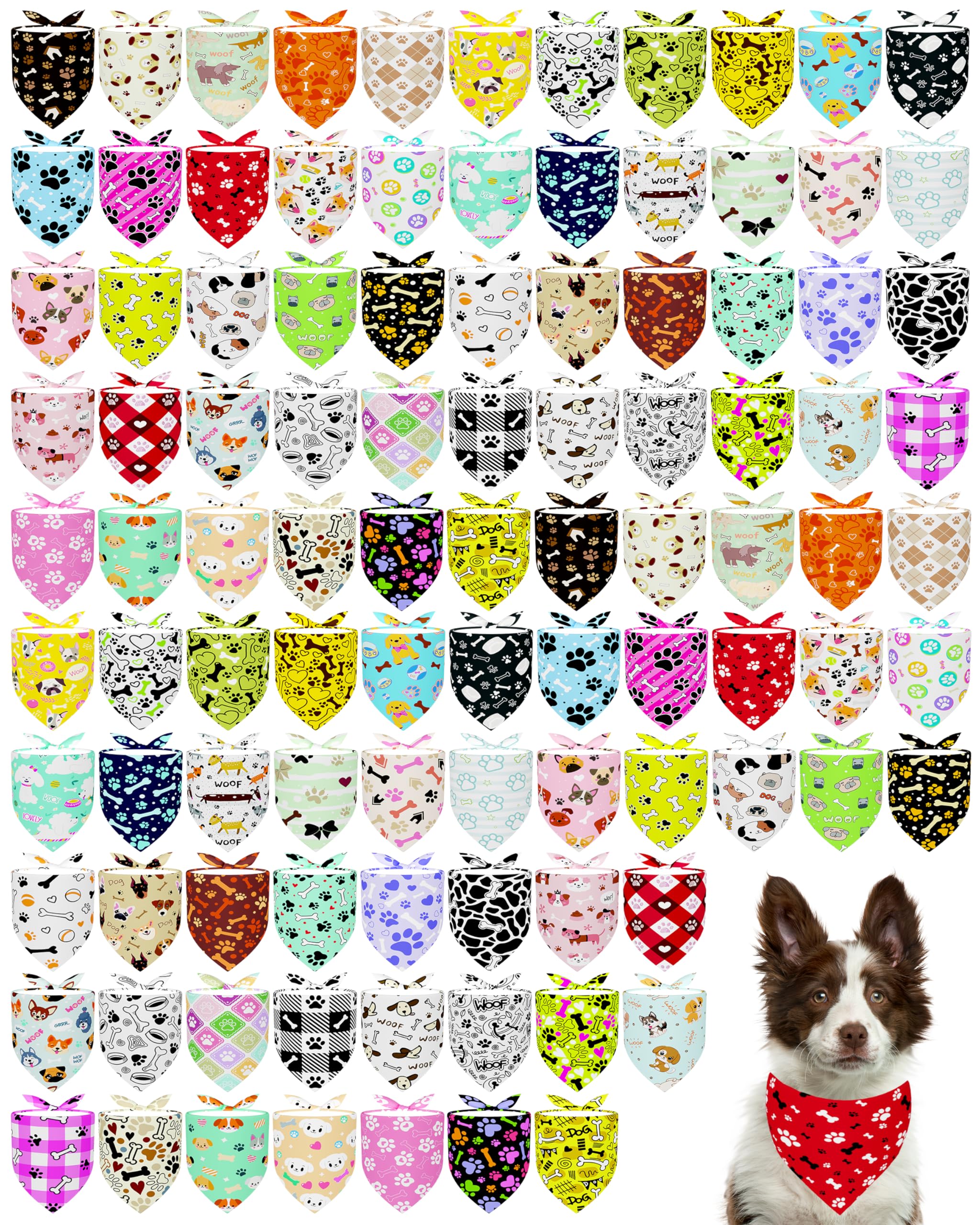 PET SHOW bandana con huellas sin costuras para paseos diarios y estilo.