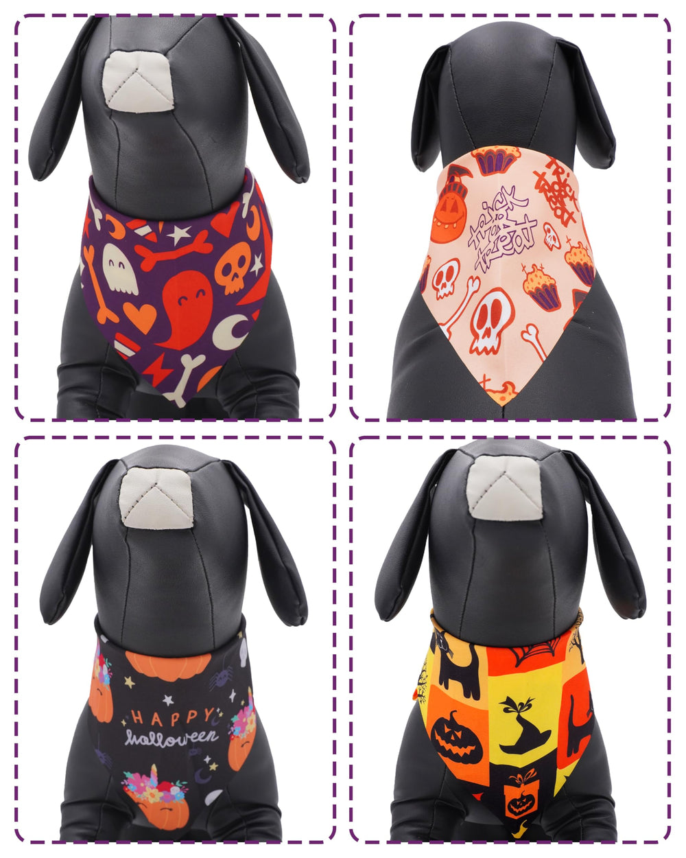PET SHOW bandanas Halloween patrón de cuadros sin costura para looks divertidos.