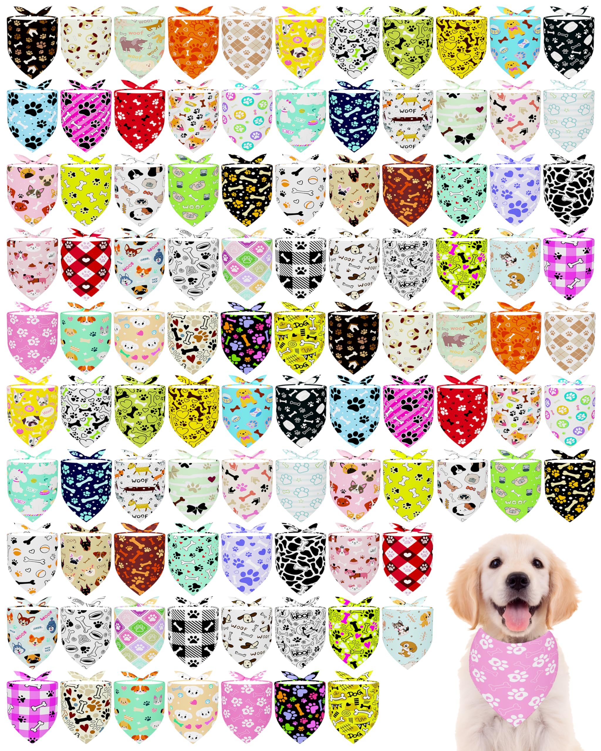 Bandana PET SHOW con huellas sin costura para perros, cómodo y ligero.