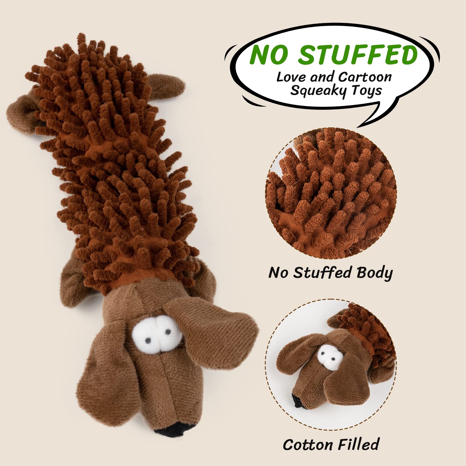 Pet Soft Juguetes sin relleno, diseño suave para mordisqueo limpio