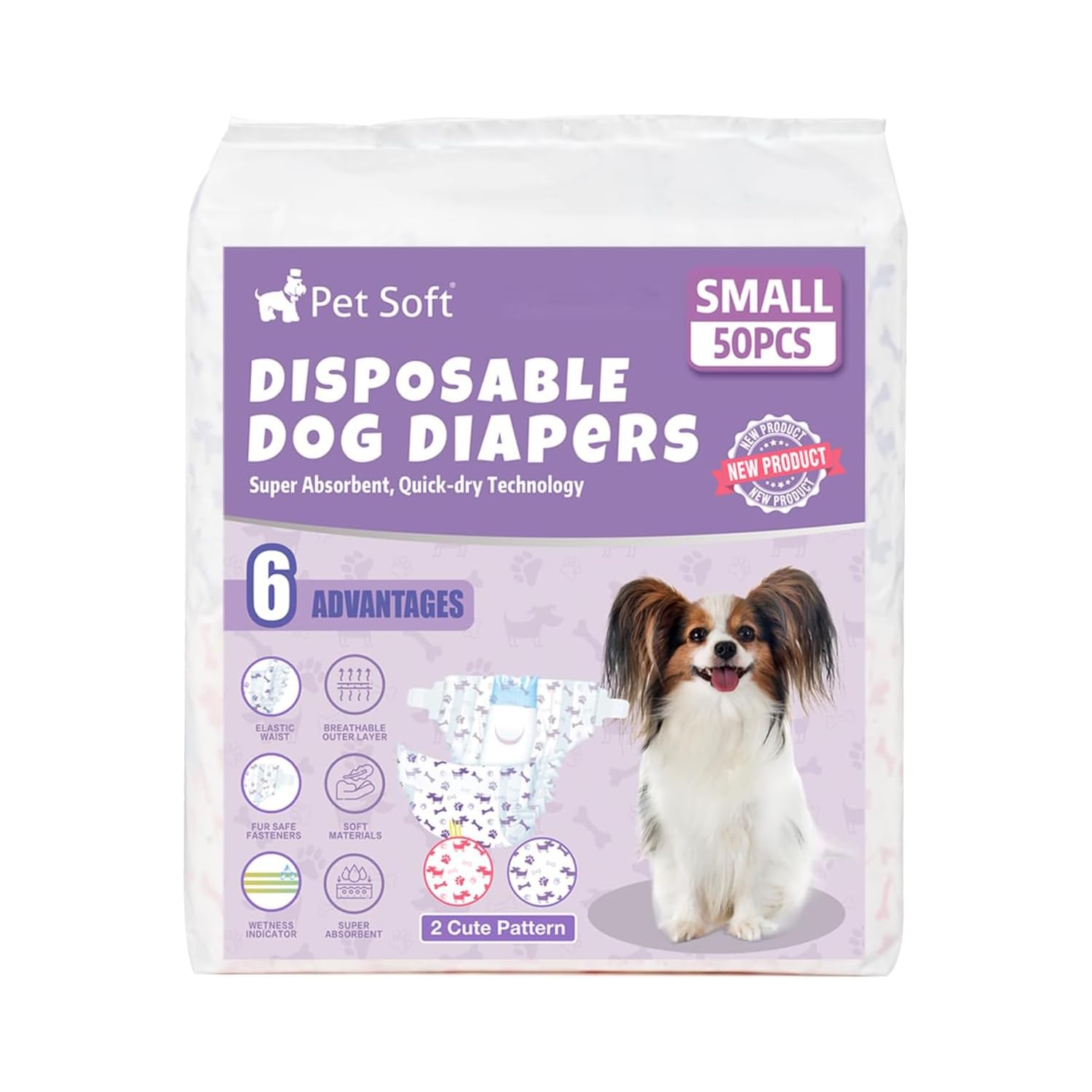 Pet Soft pañales para uso diario o viajes, protegen superficies y coche.
