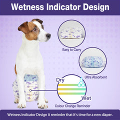 Pet Soft pañales femeninos para perro, indicador de humedad que facilita el cambio.