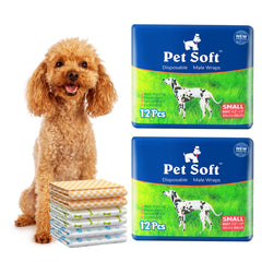 Pet Soft panales para perro macho, ajuste cómodo en cintura.