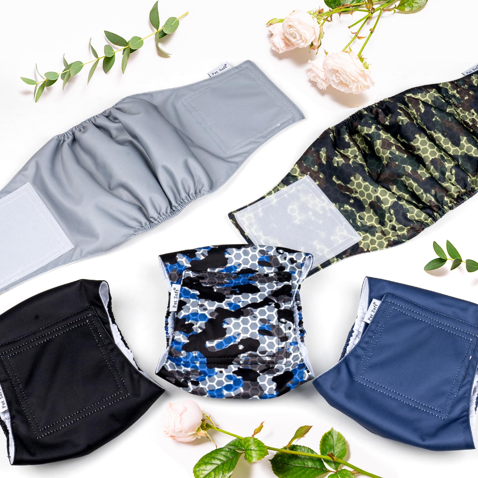 Pet Soft panales para Perro Macho XXL Camuflaje: lavables y reutilizables