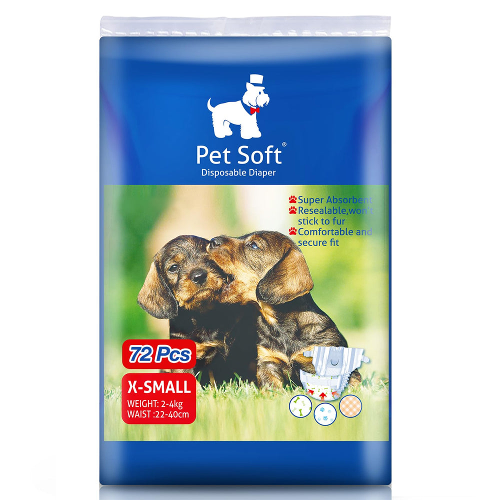 Pañales Pet Soft para perro talla XS con ajuste de cintura cómodo
