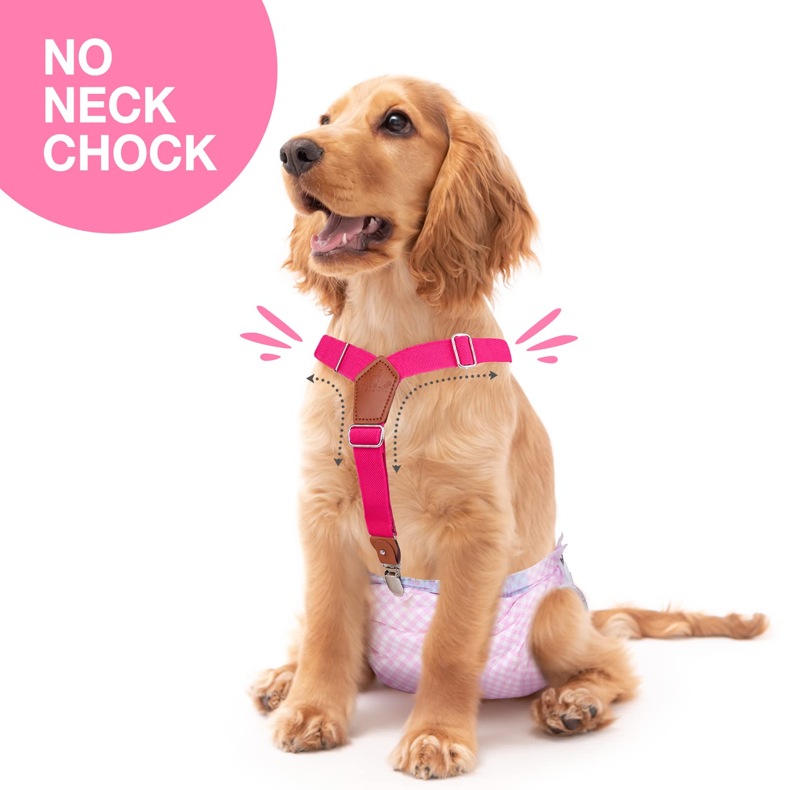 Pet Soft tirantes para perro: diseño triple cintas para mayor estabilidad.