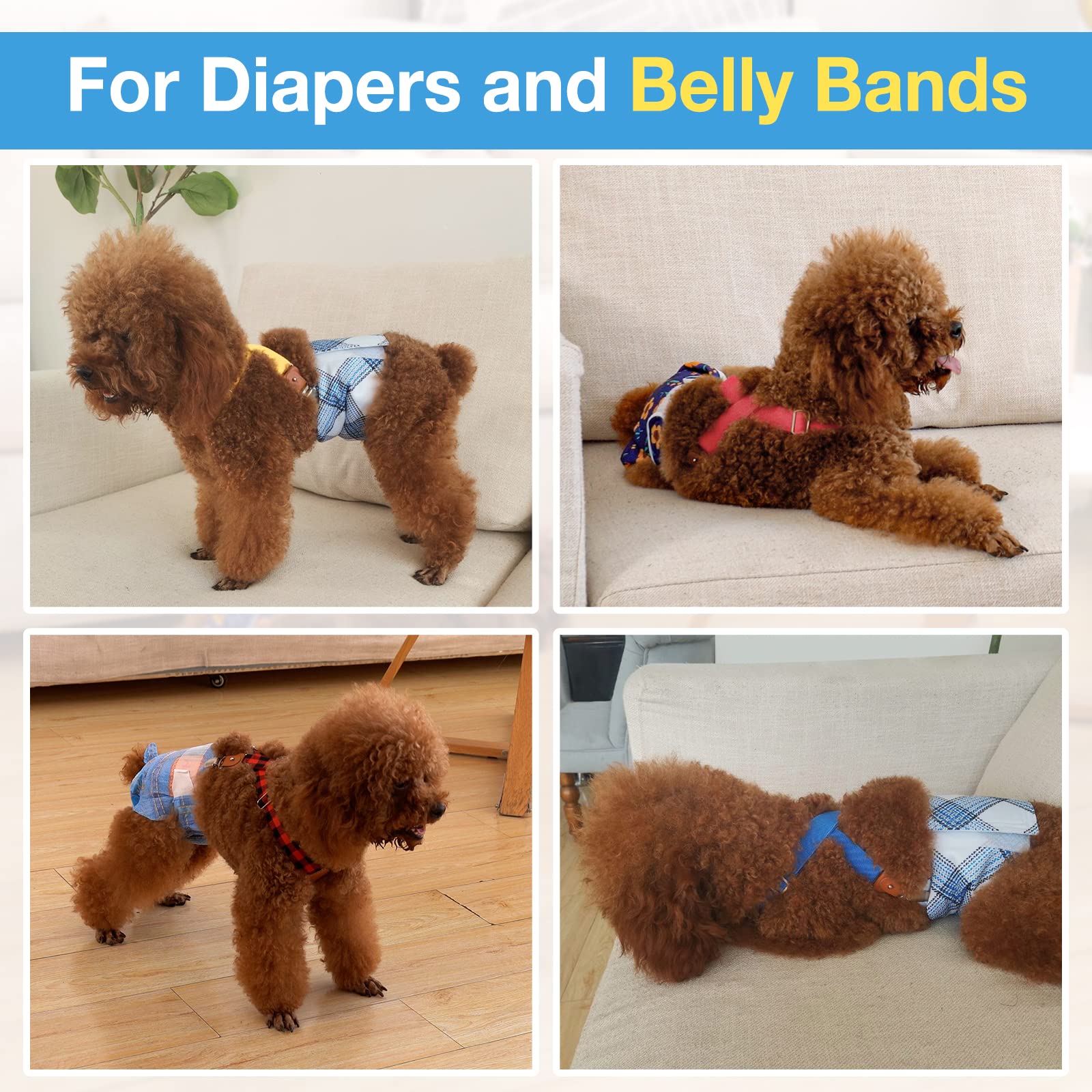 Pet Soft pack de 2 tirantes para pañales, listo para usar.