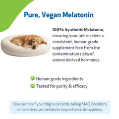Pet Wellbeing Melatonina para perros – etiqueta informativa clara
