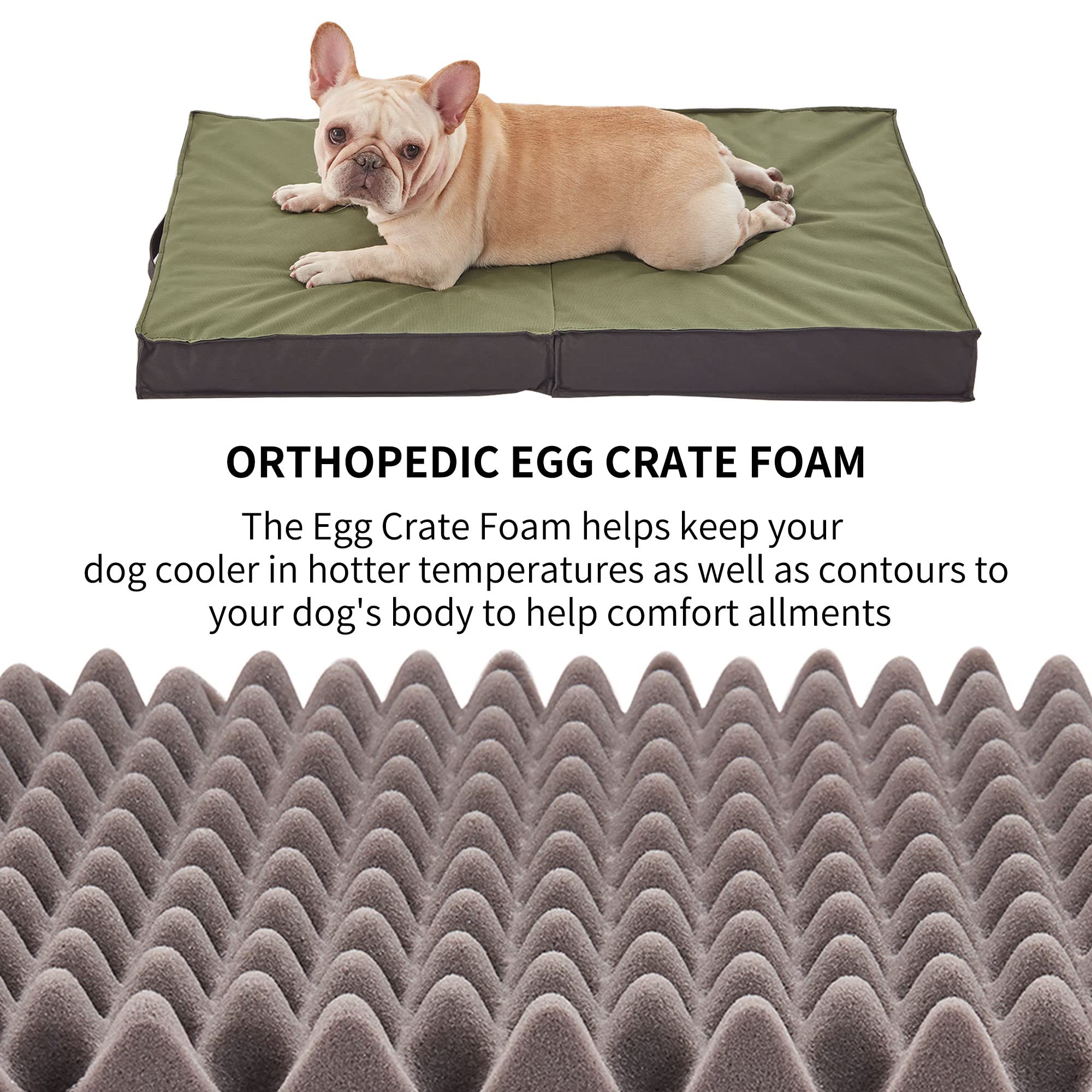 PETABBY cama ortopédica para perros exterior, soporte suave para puntos de presión.