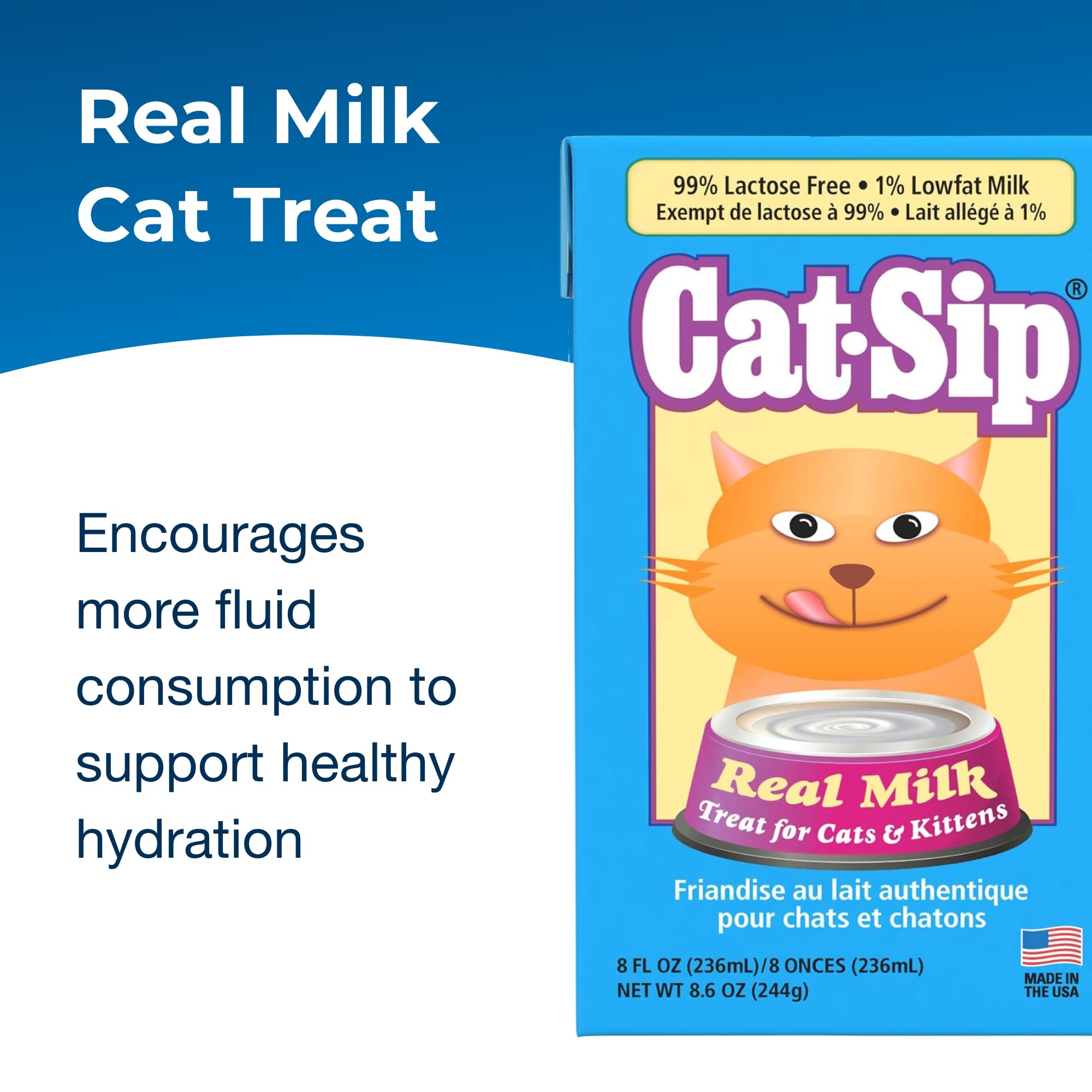 PetAg Cat-Sip Digestión Fácil, leche de digestión suave para gatos.