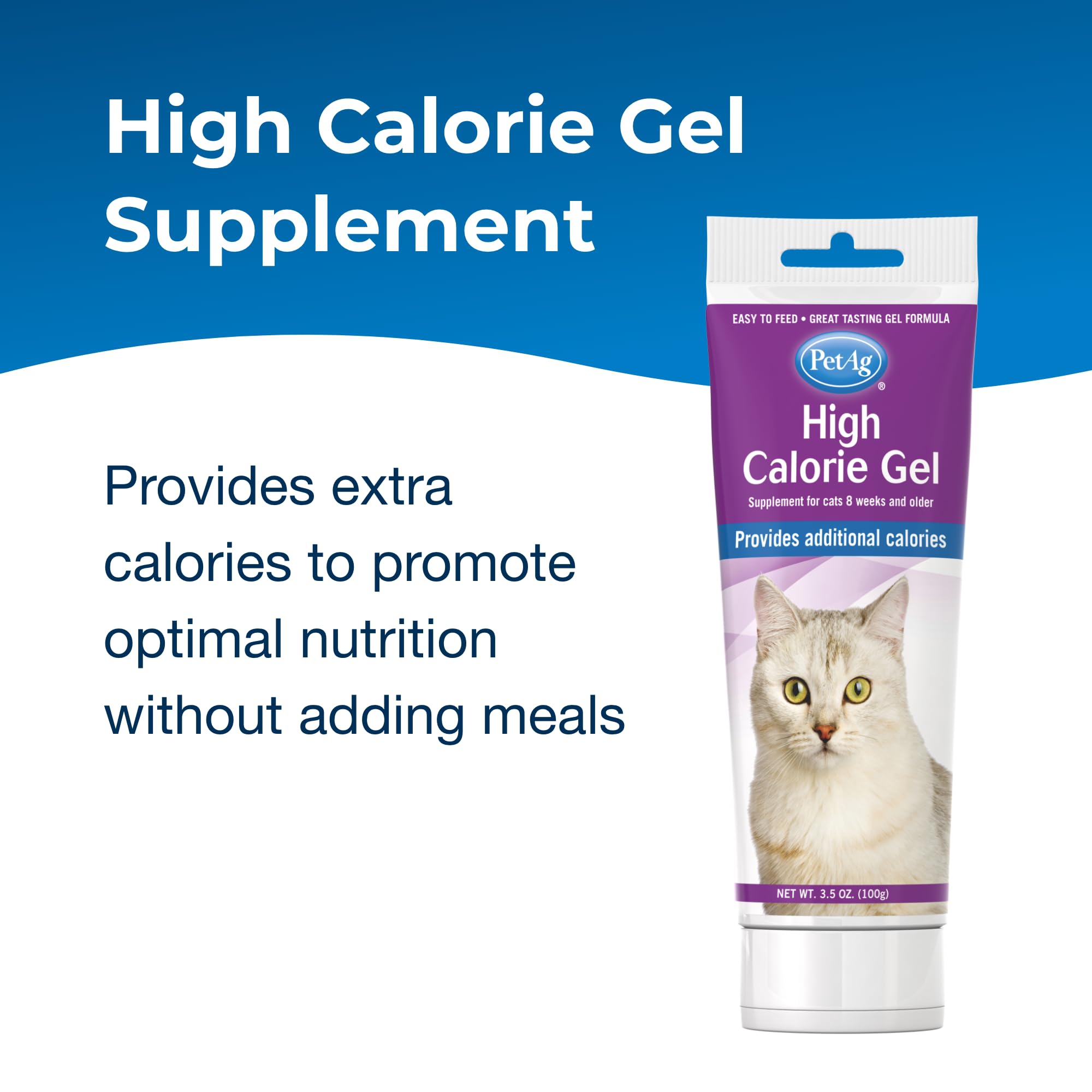 PetAg gel calórico para gatos, textura gel suave facilita digestión