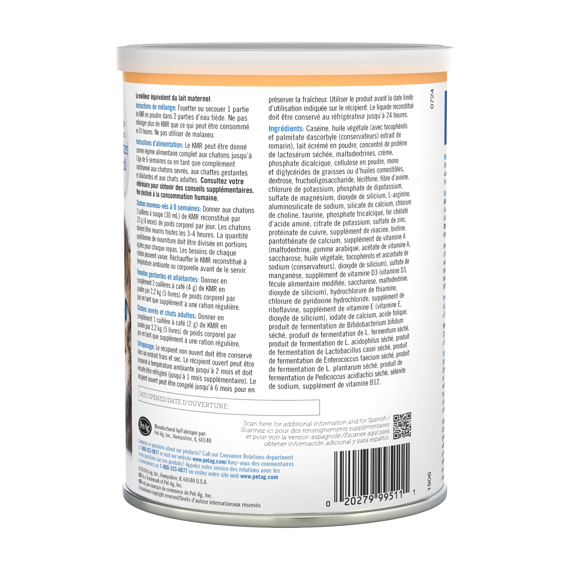 PetAg KMR para el cuidado de gatitos, opción confiable de nutrición suplementaria.