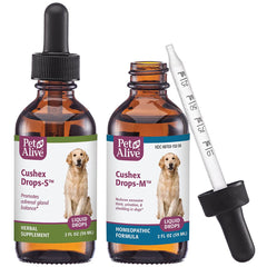 PetAlive Cushex Balance botella: apoyo suave para el equilibrio glandular en perros