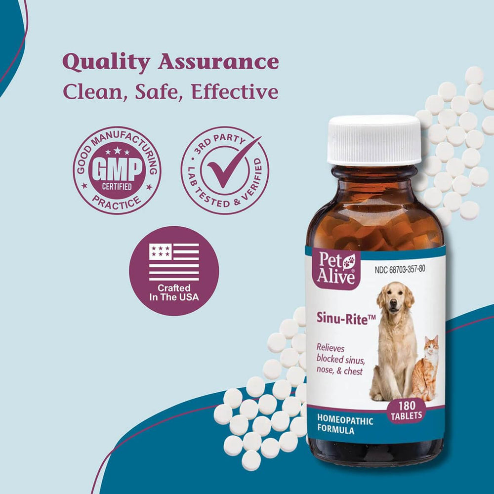 PetAlive Sinu-Rite: fórmula 100% natural de hierbas y homeopatía para mascotas.
