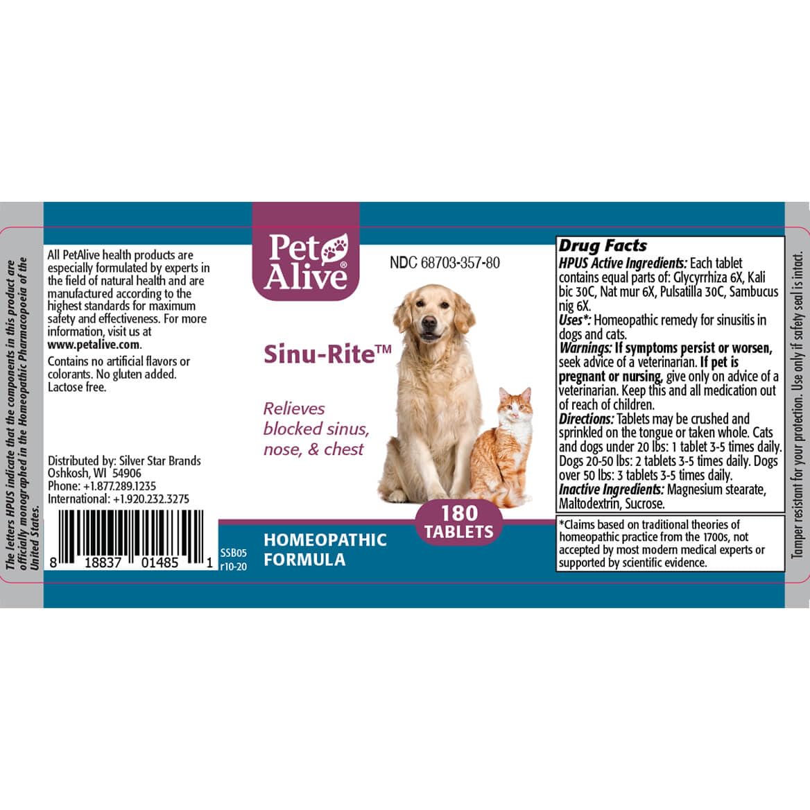 PetAlive Sinu-Rite: uso diario sencillo para apoyar la salud nasal de mascotas.