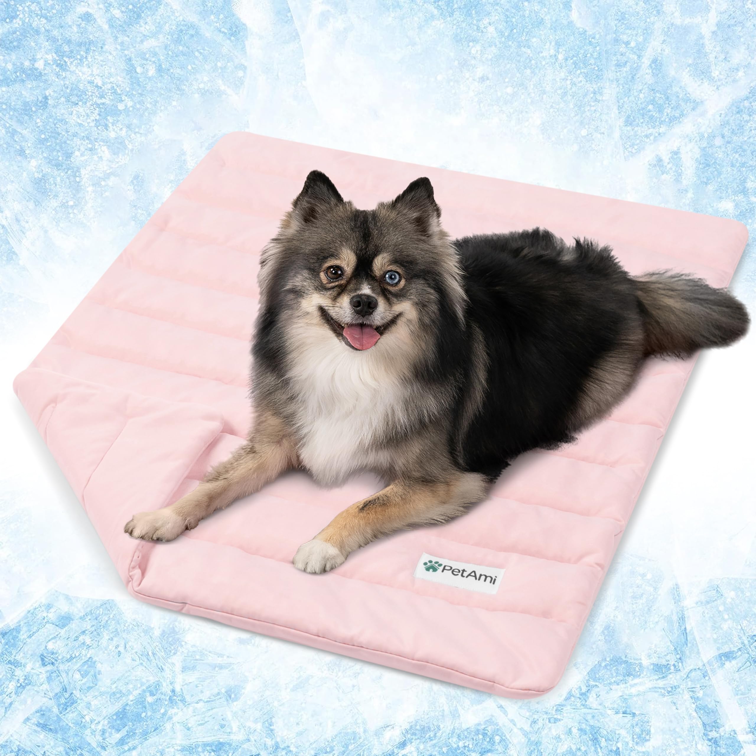 PetAmi Almohadilla Enfriante para Perros y Gatos, rosa, 24x32, confort refrescante