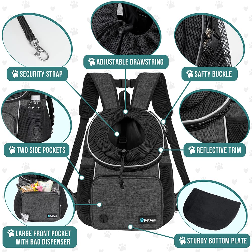 PetAmi bolsillos laterales para accesorios esenciales durante la ruta