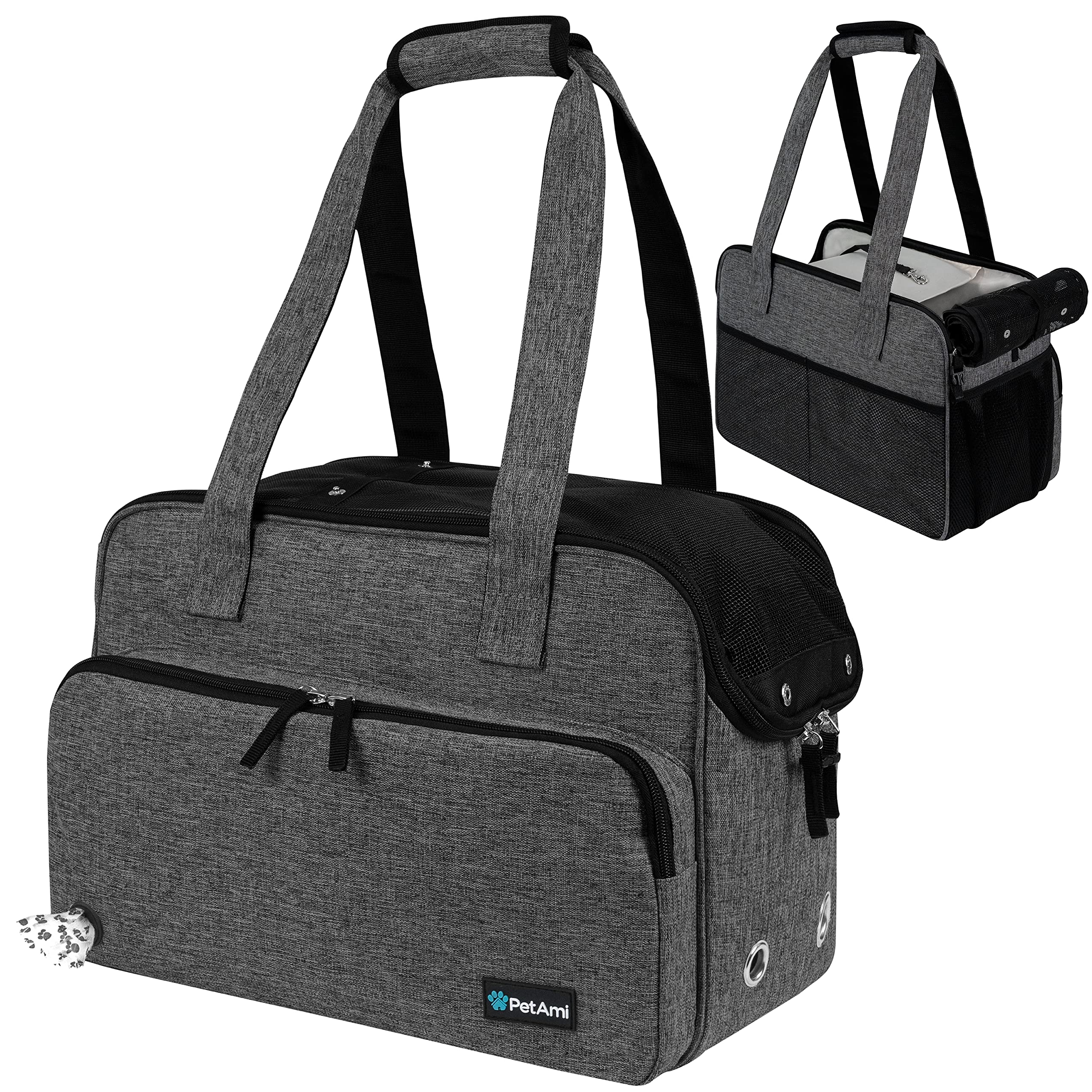 Transportín PetAmi para perro pequeño con ventilación para flujo de aire óptimo.