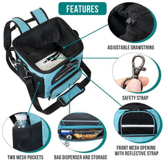 PetAmi cesto con bolsillos integrados para accesorios de paseo
