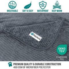 Manta PetAmi con tejido gofre, textura moderna y cálida