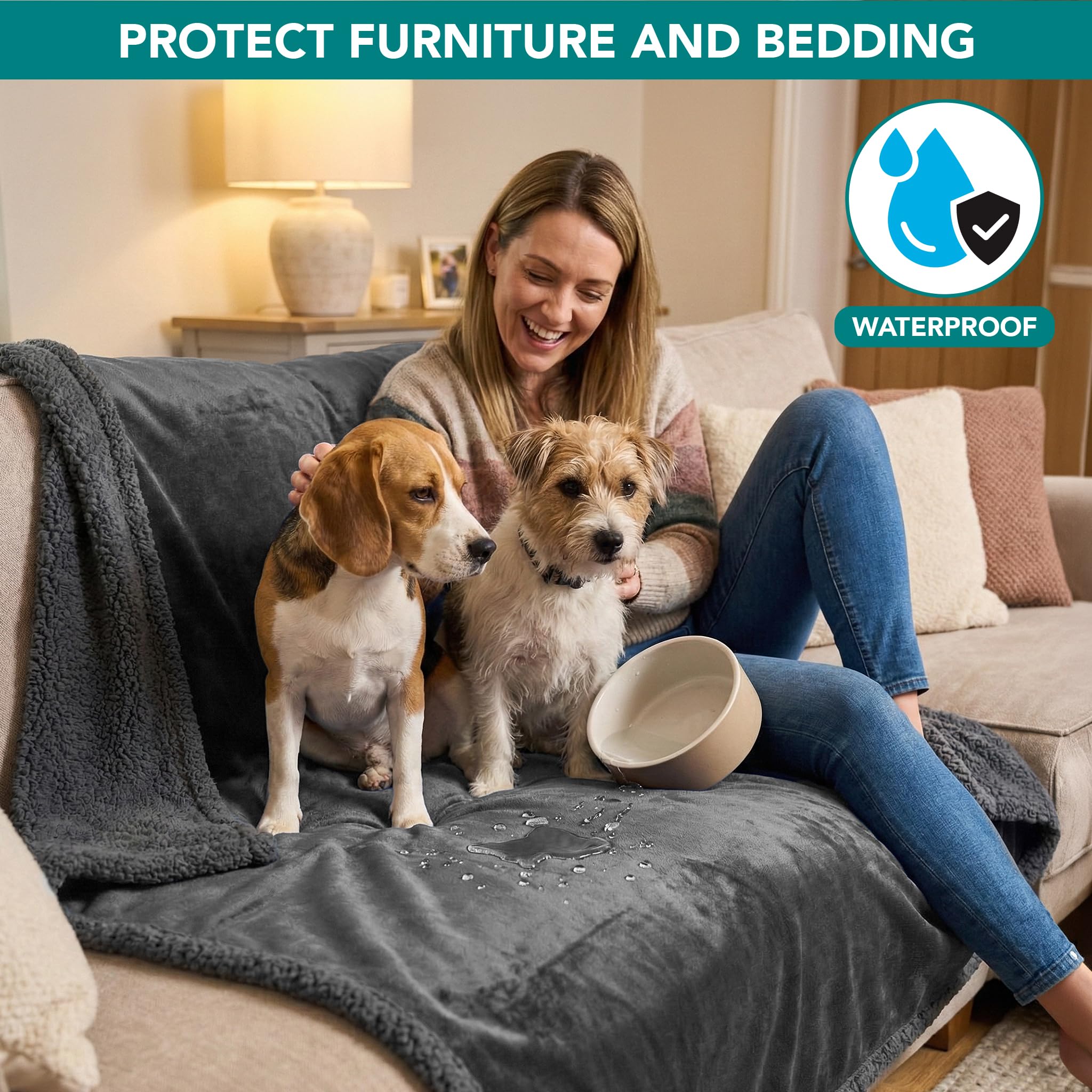 PetAmi manta protección muebles evita arañazos y pelos.