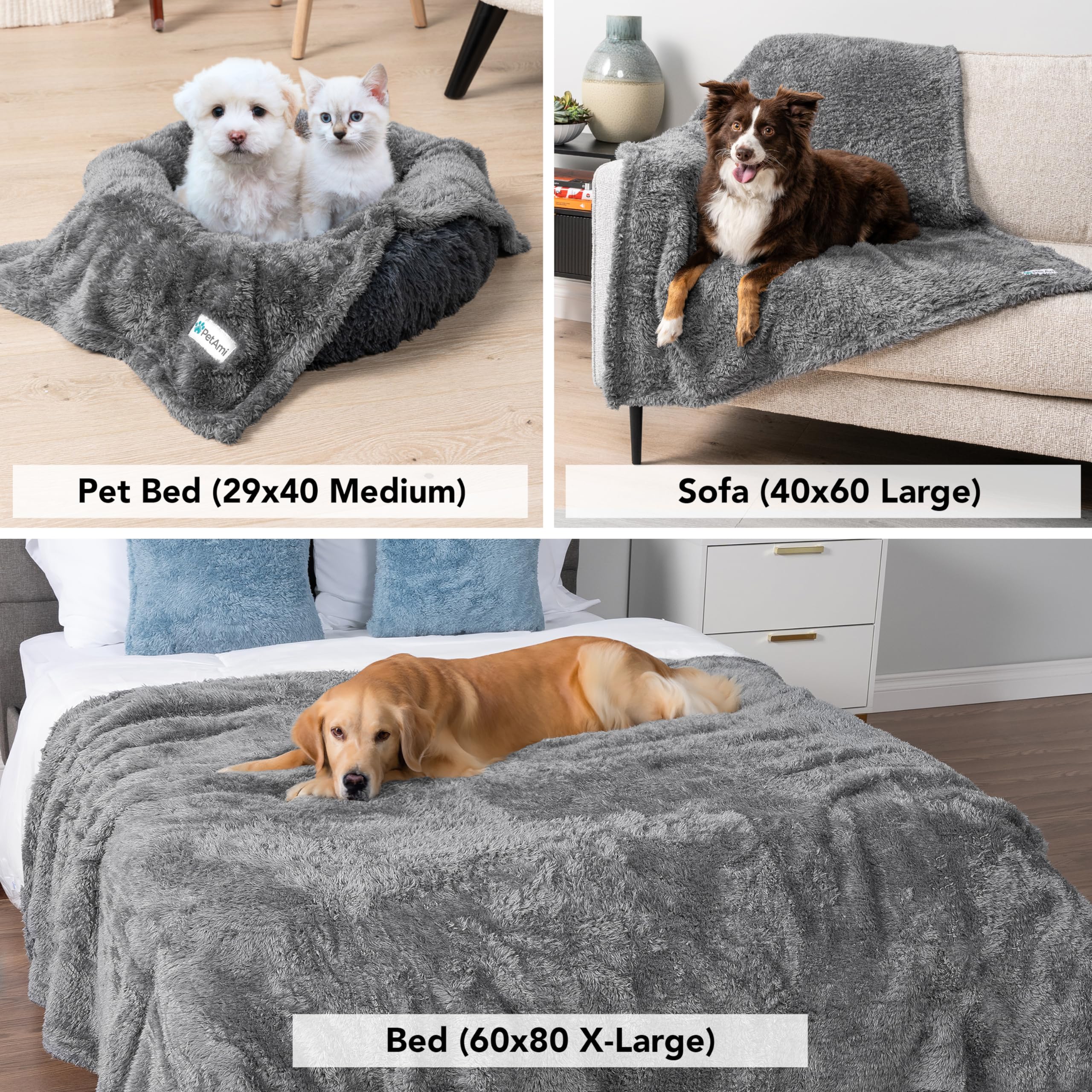 PetAmi manta para sofa y cama, mantiene el calor sin dejar manchas.