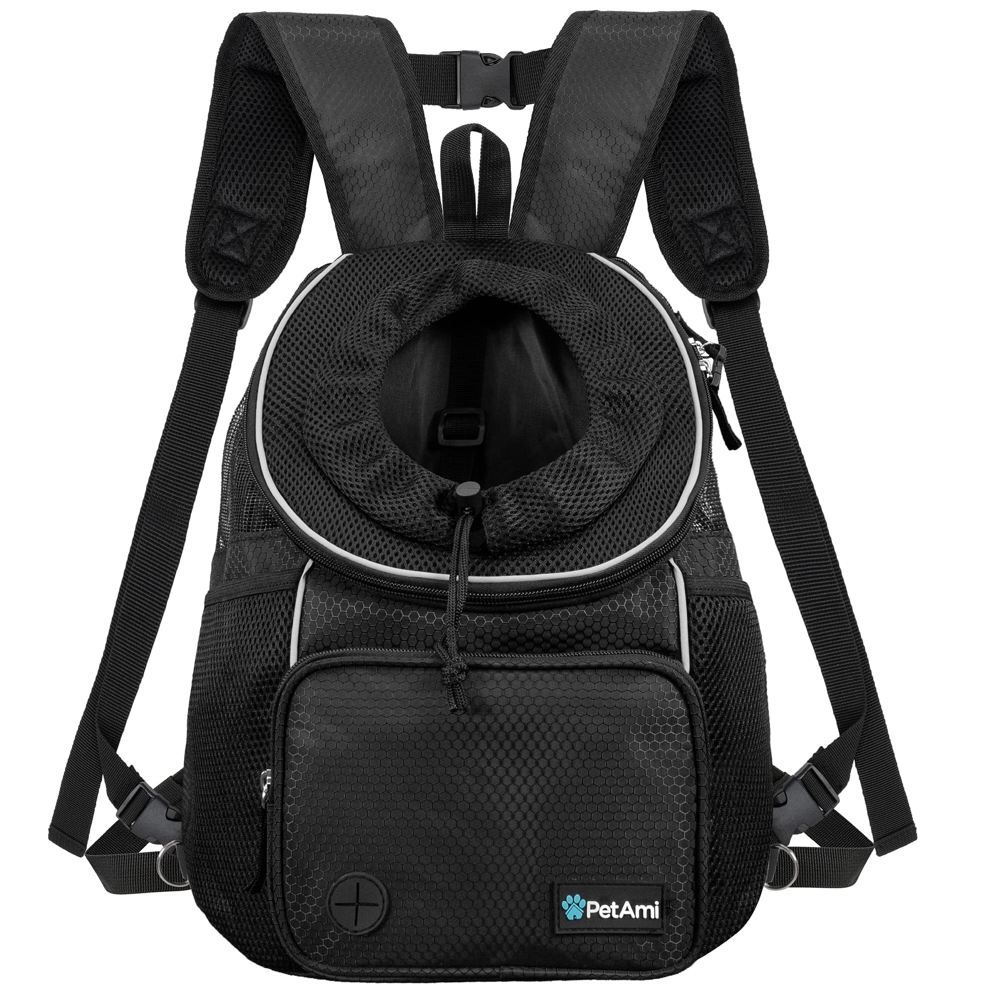 PetAmi mochila frontal para perros y gatos, ideal para paseos ventilados.