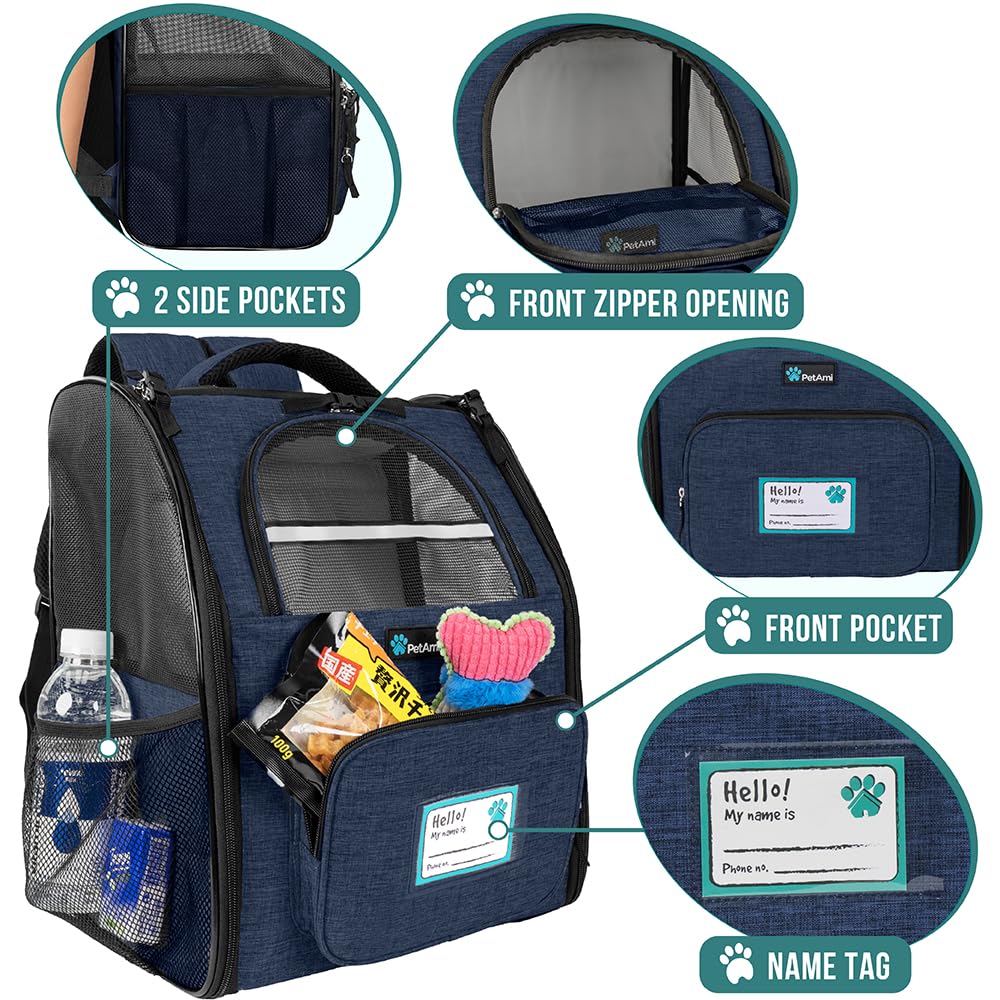 PetAmi Mochila con cama sherpa para perro durante excursiones