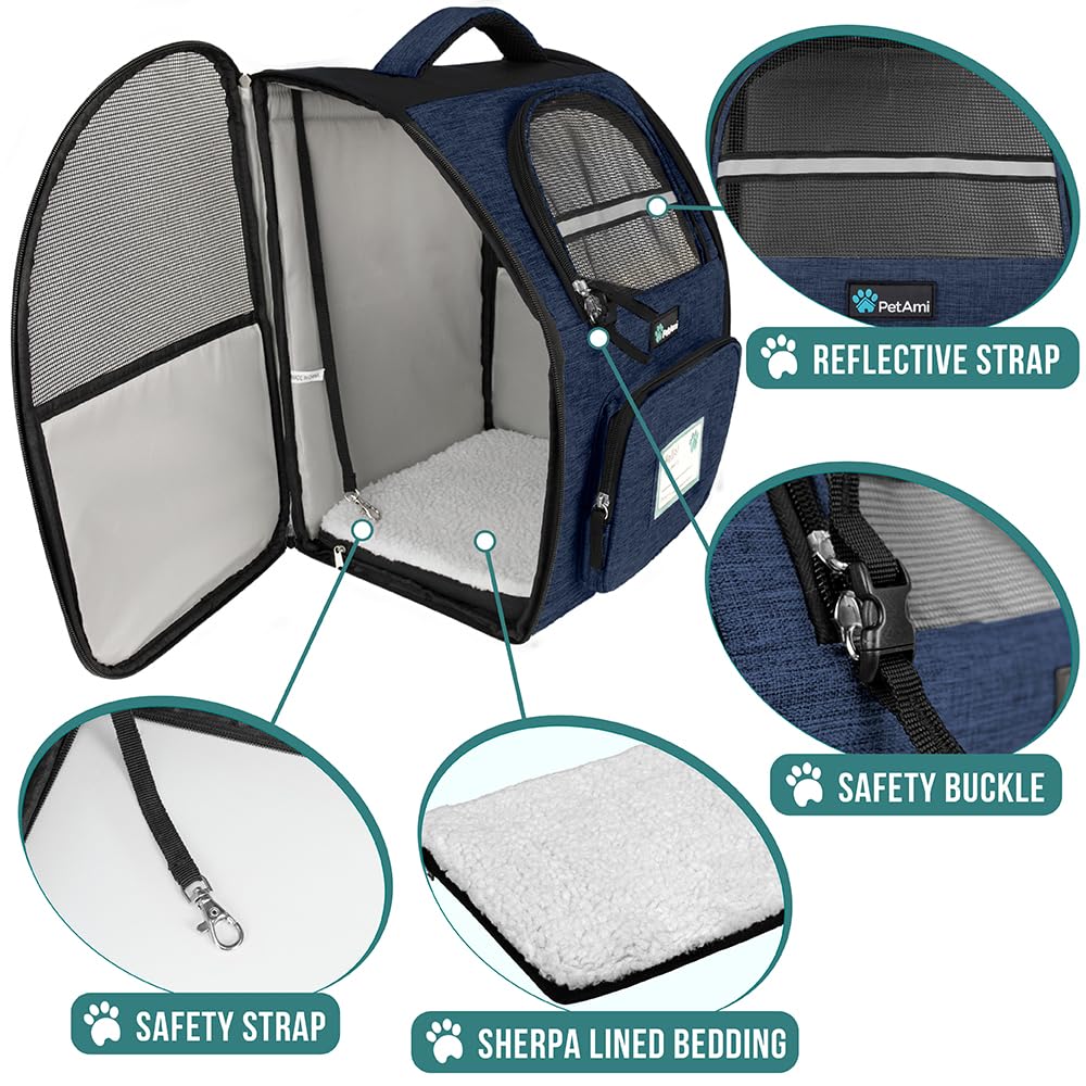 PetAmi Mochila con malla de ventilación para aire fresco y visibilidad