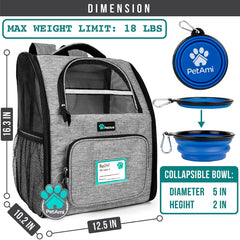 PetAmi Mochila Portamascotas acceso lateral: entrada doble para fácil acceso